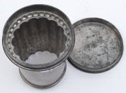 Antique English pewter ice cream mould stamped "1 QUART" with diamond registration date for 1868, ​18cm high - 7