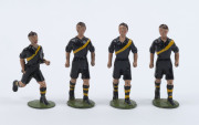 BRITAINS: - 54mm Hollow Cast Lead Figures - Footballers: 1936-41 cast figures of Footballers in various liveries including for VFL Clubs Richmond (6), Essendon & South Melbourne, plus three others which appear to be in British Association Football colours - 2