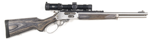 MARLIN MODEL 1895 SBL L/A STAINLESS STEEL SPORTING RIFLE: 45-70 Govt; 6 shot tube mag; 18½” round barrel; exc bore; standard sights & fittings, plus a Millett D.M.S-1 scope 1-4 x 24 including a 12” Picaniny lever rail; sharp profiles, Marlin address & Cal