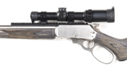 MARLIN MODEL 1895 SBL L/A STAINLESS STEEL SPORTING RIFLE: 45-70 Govt; 6 shot tube mag; 18½” round barrel; exc bore; standard sights & fittings, plus a Millett D.M.S-1 scope 1-4 x 24 including a 12” Picaniny lever rail; sharp profiles, Marlin address & Cal - 2