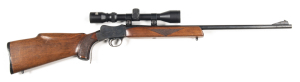 B.S.A. MARTINI CADET CONVERSION RIFLE: 22 hornet; s/shot; 24” barrel; g. bore; no rear sight; ramp front sight & fitted with a vg Bushnell 3.9 x 40 scope with Weaver steel mounts; C of A markings to rhs of action; B.S.A. markings to lhs; vg profiles & cle