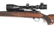 SAKO L579 B/ACTION SPORTING RIFLE: 22-250 Rem; 5 shot mag; 23” barrel; vg bore; no open sights fitted; with a Nikko-Stirling Gold Crown Tactical 4-12 x 50 AO scope on Weaver steel mounts; sharp profiles & clear markings; 97% original blue remains to barre - 2