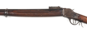 WINCHESTER 2ND MODEL 1885 HI-WALL WINDER MUSKET: 22 LR; s/shot; 28" barrel; f to g bore; globe front sight & military ladder type rear sight; 2 line Hartford address & Cal marking to barrel; Winchester trade mark to tang with 2 holes drilled & tapped for - 2