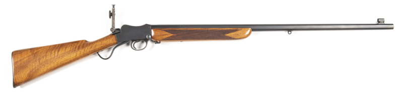 BIRMINGHAM SMALL ARMS CO MK3 MARTINI ACTION S/B TARGET RIFLE: 22 Cal; 29" heavy barrel; g. bore with slight wear & fitted with a globe front sight & tang fitted with a B.S.A. graduated peep sight; barrel inscribed MADE BY THE BIRMINGHAM SMALL ARMS CO LTD