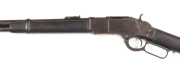 WINCHESTER 1873 S/R CARBINE: 44WCF; 12 shot mag; 20" round barrel; p. bore; standard sights, fittings, 2 line Hartford address & Cal markings to barrel; MODEL 1873 to tang; slight wear to profiles & markings; brown/plum finish to barrel, tube, action, lev - 2