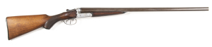 LUCCHINI B.N.L.E. PIGEON SxS SHOTGUN: 12G; 2¾"; 27¼" browned Vickers steel barrel; g to vg bores choked approx IM & IM; worn finish to barrels with some marks; slightly loose on action; raised file cut rib; large scroll, leaf & bouquet engraving to all pa