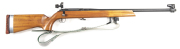 SPORTCO OMARK MOD.44 B/A TARGET RIFLE: 308 Cal; s/shot; 26" barrel; g. bore; standard front globe front sight & side mounted rear adjustable peep sight; g. profiles & clear markings; retaining 86% original black finish to barrel, thin to receiver; vg stoc