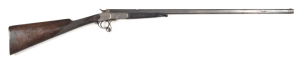 PERKES PATENT BREAK OPEN ROOK RIFLE: 380 Rook; 29" octagonal barrel; blade front sight, rear sight missing; f. to g bore; borderline & foliate engraved frame, t/guard & barrel lever; g. profiles & clear engraving; blue/grey finish to barrel; frame retains