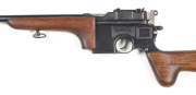 CHINESE MANUFACTURE COPY OF A MAUSER C96 SMALL RING HAMMER CARBINE: 7.63 Cal; 10 shot mag; 410mm (16¼") barrel; vg bore; std sights; Mauser address to the breech; faint Mauser banner to lhs of action & faint Mauser address to rhs of action; vg profiles; - 2