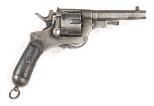 ITALIAN MODELLO MOD. 1886 C/F REVOLVER: 10-35 Cal; 6 shot fluted cylinder; 114mm (4½") octagonal barrel; f. bore; standard sights; 1926 date to rhs of action; plain frame with folding trigger; lhs of frame marked SFARE GVT surmounted by a Crown within an 