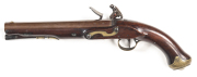 BRITISH OFFICER'S FULL STOCKED PRIVATE PURCHASE FLINTLOCK LIGHT DRAGOON PISTOL: 650 Cal; 9" browned barrel; small blade front sight; D. EGG LONDON in gold to top barrel flat & the Gun Makers Company London proofs to lhs at the breech; plain stepped lock p - 2