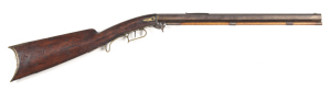 U.S. D.H. HILLIARD UNDER HAMMER PERCUSSION RIFLE: 45 Cal; s/shot; 18" octagonal barrel; p. bore; dovetail front sight, rear sight broken; D.H.HILLIARD CORNISH N.H. to the breech; brass t/guard & fittings; crescent brass butt plate; g. profiles & clear mar