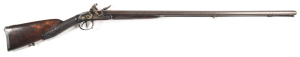 SUPERB FRENCH ½ STOCKED D/B FLINTLOCK GUN BY GUILLAUME BERLEUR: 17 bore; 34½” round Damascus twist barrels with gold vents, gold to band & floral motifs on breeches, signed Guillaume Berleur in large gold script; bead front sight; f. to g. bores; flat loc