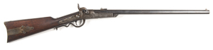 U.S. GALLAGER PERCUSSION BREECH LOADING CARBINE: 50 Cal; 22¼” round barrel with a sliding breech; vg bore; standard sights & fittings; lock plate marked GALLAGERS PATENT JULY 15TH 1860 & MANUFACTURED BY RICHARDSON & OVERMAN PHILAD; g. profiles & clear mar
