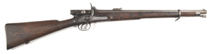 N.S.W. ISSUE CALISHER & TERRY BREECH LOADING CARBINE: 30 bore; 21" barrel; f to g bore with clear rifling; standard sights & fittings; plain borderline engraving; lock inscribed CALISHER & TERRY; breech marked TERRY'S PATENT 30 BORE; iron t/guard marked N