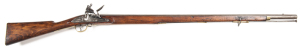 BRITISH COMMERCIAL BROWN BESS FLINTLOCK MUSKET in the style of a NEWLAND PATT: 750 Cal; 39" barrel struck with The Guardians of the Birmingham proof house; lock plate inscribed TOWER at the heel, ROYAL CYPHER & GR, the G not visible; fitted with a re-info