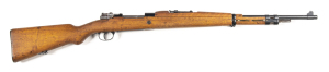F.N. MAUSER 98 B/A SERVICE RIFLE: 30-06 Cal; 5 shot mag; 23.5" barrel; vg bore; standard sights & fittings; FN address to side rail; vg profiles with wear to address; rifle has had a full blacked refurbish to all metal parts & retains 98% with losses to t