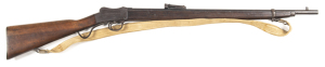 W.W. GREENER VICTORIAN GOVT ISSUE MARTINI CADET RIFLE: 310 Cal; 25.2” barrel; g. bore; standard sights & fittings; C of A & VICT GOVT markings to rhs of action; W.W. GREENER BIRMINGAM to lhs; g. profiles & clear markings; blue/plum finish to barrel, actio