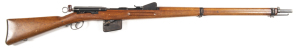 SCHMIDT-RUBIN MODEL 1889 STRAIGHT PULL SERVICE RIFLE: 7.5 x 535; 12 shot mag; 29.5" barrel; g. bore; standard sights & fittings; small Swiss Cross to the breech; sharp profiles & markings; 85% original blue finish remains with most losses to muzzle; g. st