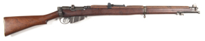 LITHGOW SMLE MKIII* B/A SERVICE RIFLE: 303 Cal; 10 shot mag; 25.2" barrel; g. bore; standard sights & fittings; receiver ring marked M.A. LITHGOW SMLE III* 1942; retaining 90% FTR finish; g. stock with minor bruises; all complete; gwo & cond. #91952