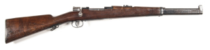 SPANISH MOD.1895 B/A CAVALRY CARBINE: 308 W; 5 shot mag; 17" barrel; g. bore; standard sights & fittings; receiver marked FABRICA DE ARMAS OVIEDO 1908; wear to profiles & receiver markings; re-blacked finish to barrel, receiver & fittings; f to g stock wi