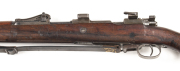 GERMAN WWI GEW 98 B/A SNIPER RIFLE: 7.92x57 Cal; 5 shot mag; 28.75" barrel; g. bore; standard sights, muzzle cover, turned down bolt & scope mounts; GEW 98 to side rail; g. profiles & clear markings; silver grey finish to barrel, receiver, bolt & fittings - 2