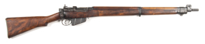 SAVAGE NO.4 MKI* B/A SERVICE RIFLE: 303 Cal; 10 shot mag; 25.2" barrel; vg bore; standard sights & fittings; side rail marked U.S. PROPERTY NO 4 MKI*; g. profiles & clear markings; retaining 95% original military finish; vg stock with minor marks; all com