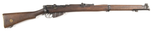 B.S.A. & CO SHT LE III* B/A SERVICE RIFLE: 303 Cal; 10 shot mag; 25.2" barrel; g. bore; standard sights & fittings; receiver marked G.R. ROYAL CYPHER B.S.A. CO 1915 S.H.T. LE III*; g. profiles & clear markings; blue/grey military finish to barrel, fitting