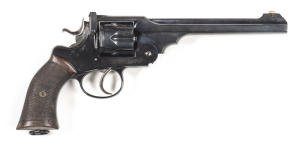 WEBLEY W.G. MODEL C/F REVOLVER: 450/476 Cal; 6 shot church steeple cylinder; 190mm (7½”) barrel; g. bore; standard sights with top rib inscribed GEORGE GIBBS CONT ST BRISTOL, WEBLEY PATENT & winged bullet Trade mark to lhs of frame; sharp profiles & clear