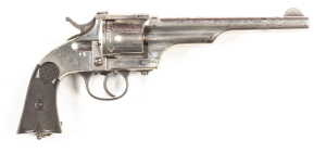 U.S. MERWIN HULBERT 3RD MODEL D/A C/F REVOLVER: 44-40 Cal; 6 shot fluted cylinder; 178mm (7”) round barrel; g. bore; standard sights; NEW YORK address to barrel, lhs inscribed THE HOPKINS & ALLEN MANUFACTURING CO NORWICH. CONN USA; lhs of frame CALIBRE WI