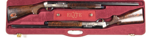 SUPERB PAIR OF CASED BENELLI ELETE RAFAELLO SPECIAL S/A SHOTGUNS: No.1 gun: 12G; 5 shot; 2¾”, 3” chamber, 25” blacked barrel with narrow ventilated rib; fine bore; stainless steel action engraved by BOTTEGA G. GIONANELLI with game scenes of farmland, swa