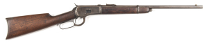 WINCHESTER MODEL 1892 HALF MAG L/A RIFLE: 32 WCF; 5 shot; 20" round barrel; fair bore with wear; non original front sight, slide missing from rear sight; two line NEW HAVEN address & Cal markings to barrel; Winchester markings to tang; slight wear to prof