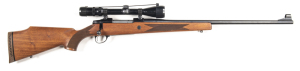 SAKO 75 DELUXE B/A SPORTING RIFLE: 270 Win; 5 shot; 24.5" barrel; g. bore; fitted with standard hooded front sight & a Bushnell Banner scope with vg optics; exc blacked finish to barrel, receiver & fittings; exc chequered pistol grip stock & forend; all c