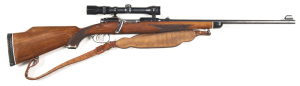 MANNLICHER SCHOENAUER MOD 270 MCA B/A SPORTING RIFLE: 270 Cal; 4 shot mag; 22” barrel; vg bore; double set triggers; standard sights & fittings plus a Kahles 2.3X to 7X scope duplex reticle in detachable mounts; MANNLICHER SCHOENAUER address & detail to t