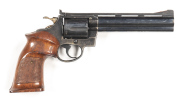 SQUIRES BINGHAM THUNDER CHIEF C/F TARGET REVOLVER: 38 Special; 6 shot fluted cylinder; 153mm (6") barrel; g. bore; standard sights & ventilated barrel rib; g. profiles & clear markings; retaining 70% orig blue finish with most losses to the frame; g. cont