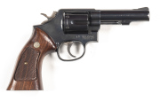 SMITH & WESSON MODEL 10-10 C/F REVOLVER: 38 S&W SPECIAL; 6 shots; 102mm (4") barrel; vg bore; standard sights; Trade mark to lhs of frame; S&W address to rhs; sharp profiles, clear address & markings; retaining 97% original blue finish with slight drag ma