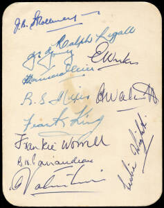 1991-92 WEST INDIES TO AUSTRALIA, autograph page with 13 signatures including Richie Richardson (captain), Brian Lara, Desmond Haynes & Malcolm Marshall.