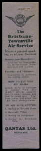 Aerophilately & Flight Covers : May 1931 (AAMC.202c; Frommer 36c) Qantas white/blue vignette 'By Air Mail / NORTH QUEENSLAND Australia's Winter Playground': complete booklet comprising of three strips of 8 with black on mauve cover, no staple. Believed to be the only surviving example of this booklet prepared in anticipation of Qantas starting to fly this route in May 1931.