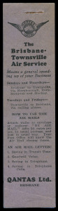 Aerophilately & Flight Covers : May 1931 (AAMC.202c; Frommer 36c) Qantas white/blue vignette 'By Air Mail / NORTH QUEENSLAND Australia's Winter Playground': complete booklet comprising of three strips of 8 with black on mauve cover, no staple. Believed to