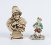 Two antique Continental porcelain statues, 19th century, ​12cm and 17cm high