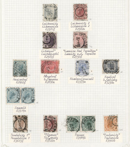AUSTRIA - Postal History : Bohemia: postmarks on 1901-07 issues incl, CHOTEBOR, BRANDYS NAD LABEM, ELHENITZ, GORKHAU, HUMPOLEC, KUTTENPLAN, NIEDEN-EINSIEDL, PRUHONICE,  SOBOTKA, ZELIV; generally good quality part to large-part strikes on annotated pages. 