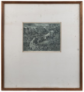 RAY AUSTIN CROOKE (1922-2015) Native design (No.2), etching, titled lower left, signed and dated "48" lower right, 15 x 19cm. - 2