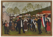 JANKO BRA&Scaron;IĆ (Serbia, 1906 - 1994) Dancing Circle, 1961, oil on canvas, signed and dated lower right, 62 x 88.5cm. With Arthur Jeffress, London Gallery label verso. - 2
