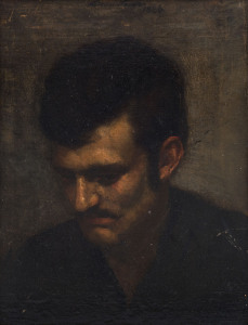 KATONA, NANDOR (Hungarian, 1864 - 1932) Self portrait, 1886, oil on board, signed and dated at top centre, 40 x 31cm. With signed Katona Estate label verso. Katona Nándor or Nathan Ferdinand Kleinberger was a Hungarian Jewish painter. One of seven children of a dismally poor family he was discovered as a prodigy, brought up and instructed in painting by László Mednyánszky. He later studied in Budapest and Paris, and travelled extensively throughout Western Europe.