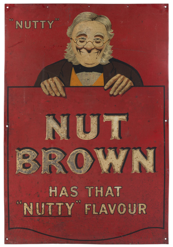 ADVERTISING: Ogden's "Nut Brown" tobacco sign, colour lithograph on metal, circa 1910, 73.5 x 49cm.