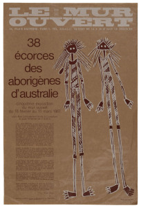 Jean-Pierre ROSIER (French, 1928 - ), 38 écorces des aborigènes d'australie, February - March 1967 exhibition poster, colour offset on brown paper, 59 x 39cm.