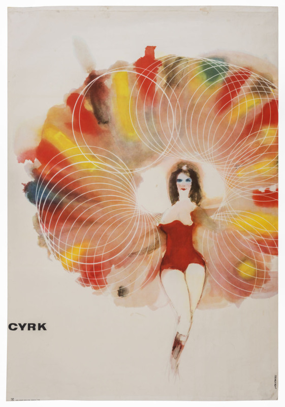 Maciej URBANIEC (Polish, 1925 - 2004), CYRK (Circus juggler), lithograph in colours, 1970s, "RSW 'PRASA' BYDG. 3766" at lower left, 97 x 67cm. also, another CYRK poster of the same period.