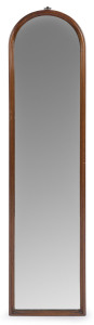 An antique mahogany framed mirror with arched top and bevelled glass, 19th century, ​125 x 29cm