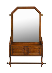 An English walnut wall mounted toiletry cabinet, 19th century, 84cm high, 51cm wide, 15cm deep