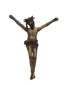 A Continental carved wood and polychrome figure of Christ, most likely Spanish, 17th/18th century, ​28cm high